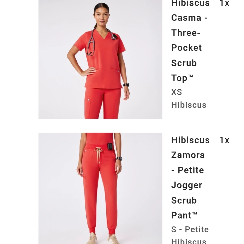 Figs Women's Scrubs. Xs Top, Sm Petite Bottoms
